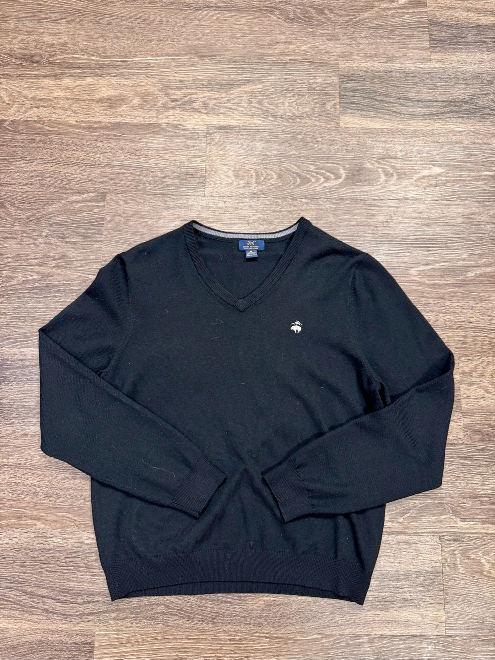 Brooks Brothers 346 Merino Wool V-Neck Sweater Black Men's Medium